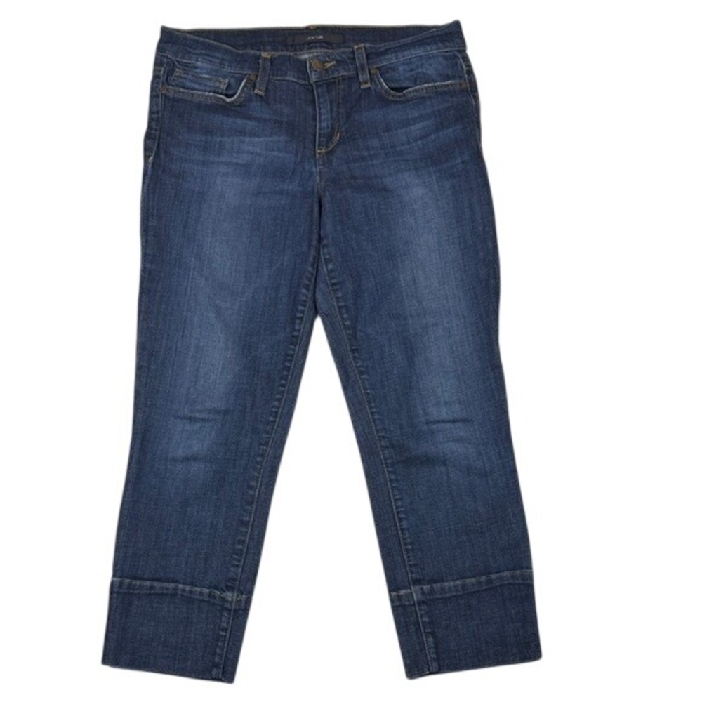Joes Jeans Womens W29 Dark Wash Cropped‎ Denim Pants Wide Cuff Mid Rise Stretch